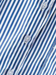 Women's Blue Striped Long Sleeve Shirt, Casual And Versatile Office Wear Blouse, Spring/Summer 2025 New Arrival