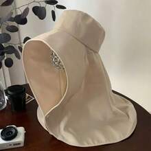 Full Face Sun Protection Hat For Women, Large Brim Neck Cover Sun Hat, Ponytail Design For Outdoor Hiking