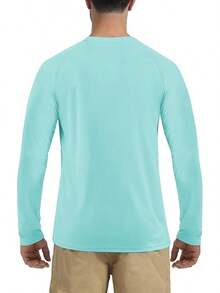 Boladeci Men's UPF 50 Sun Protection UV SPF Shirts Long Sleeve Lightweight Quick Dry Swim T-Shirts Rash Guard - 湖藍色 - 查看 6