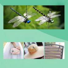 5pcs Realistic Dragonfly Yard Stakes - Durable Plastic, Suitable For Potted Plant Decor In Spring & Summer, Autumn Celebration, Repel Mosquitoes And Other Annoying Insects, Garden Lawn Decoration, Use To Build A Vibrant Garden
