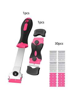 Razor Blade Scraper Tool Kit - 2 Packs Razor Scrapers & 40Pcs Extra Blades, Plastic Paint Scraper Tool, Razor Scraper Tool For Glass Top Stove, Scrappers For Cleaning Window, Cooktop, Oven, Floor - Multicolor - View 4