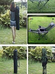 Folding Chair Storage Bag, Garden Chair Storage Bag, Handbag, Portable Bag, Camping Bag, Outdoor Camping And Hiking Accessories, Camping, Beach, Camping, Convenient, Large Capacity Storage And Organization Bag, Suitable For Folding Chairs, Camping Gear And Outdoor Accessories (Bag Only, Chair Not Included) - Black - View 11