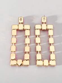 1 Pair Imitation Gemstone Geometric Square Dangle Earrings Simple Classic Jewelry For Party Prom - Multicolor - View 9