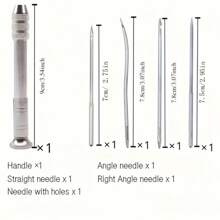 5/6pcs Leather Sewing Needle Set With Replaceable Needles - DIY Leather Craft, Sewing Tools, Practical Metal Tool Kit, Multi-Function Shoe Repair & DIY Handcraft Tool Kit, Sewing Accessories, Multi-Purpose Shoe Repair Tool Kit, Punching & Stitching Needles