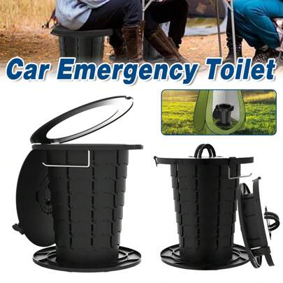 Portable Folding Camping Toilet Outdoor Emergency Travel Compact Toilet Seat