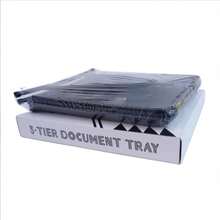 3-Tier Metal Wire Mesh Office File Organizer Rack, Desktop Document Storage Shelf