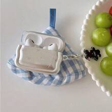 Funda protectora compatible con auriculares inalámbricos Apple, con diseño de lazo de conejo, anti-caída, anti-arañazos, cubierta protectora con pintura en acabado