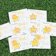 10pcs Cute Pink Resin Star 'You Are A Star' Card With Resin Star Statue - Perfect Charm For Family And Friends, Ideal Teacher'S Day, Thanksgiving, And Good Luck Gifts, Good Luck Charm | Whimsical Star Design | Resin Crafted Star, Star Stardust