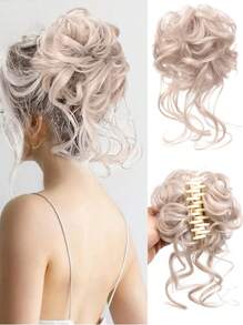 Synthetic Claw Chignon Women Messy Curly Fluffy Hair Bun Clip In Ponytail Hair Extensions Natural False Hairpieces