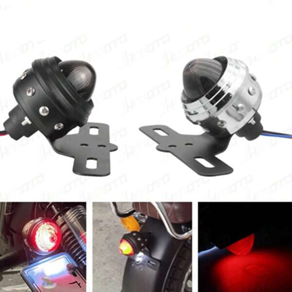 Universal 12v Rear Taillight Brake Lamp Stop Lamp License Plate Bracket Touring Bobber Chopper Cafe Racer