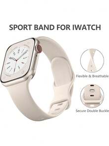 2 Stück/Set Sternenlicht Farbe Herren Damen modische weiche bequeme verstellbare Silikon Sport Armband & Strass Dekor Anti-Sturz 2 in 1 Ultra-dünne gehärtete Glas Bildschirmschutz Hülle, kompatibel mit Apple Watch Armband 38/40/41/42/44/45/46/49mm, für Apple Watch Series Ultra/SE/11/10/9/8/7/6/5/4/3/2/1, intelligentes Uhr Zubehör - Sternenlichtfarbe - Übersicht 3