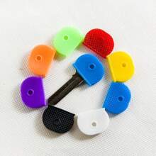 10pcs Random Color Key Recognition Ring/Color Key Cover, Silicone Key Cover Car Accessories Bag Charm Backpack For School