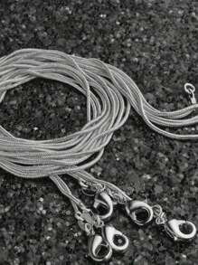 5 Peças Conjunto de Colares de Corrente de Cobra Prateada de Cobre de Alta Qualidade com Corrente de Clavícula e Conjunto de Joias de Corrente de Osso de Cobra Minimalista de 18-30 Polegadas para Férias e Moda