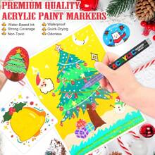 72/120/168 Colors Acrylic Paint Pens, Soft Brush Tip Acrylic Paint Markers,Quick-Drying Waterproof Acrylic Markers For Canvas, Rock Painting, Wood, Stone, Glass, Ceramic, Fabric Painting, DIY Crafts, School Supplies,Back To School