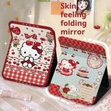 Sanrio Cute Mirror Folding Makeup Mirror Beauty Mirror Desktop Flip Desktop Dormitory Home Portable Cartoon Hello Kitty Girl