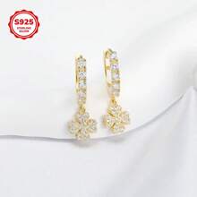 925er Sterlingsilber-Ohrstecker mit mikro-eingebetteten Zirkonias, französischer Luxus-Petite-Ohrringe, eleganter schicker Schmuck