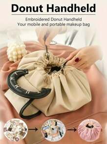 1pc Oversized Fabric Drawstring Makeup Bag, Makeup Brush Storage Pouch, Toiletry Bag, Portable Travel Tote, Drawstring Design, Multi-Colors, Large Capacity Cosmetic Organizer Bag For Skincare, Home And Travel Bag, Room Decor, Bags, Makeup Bag, Vanity, Make Up Bag, Organizer, Storage, Makeup Bags, Toiletry Bag, Cosmetic Bag, Vanity, Make Up Pouch Bag, Cosmetic Bag, Christmas Gifts, Pouch, Clutch / Small Handbag, Makeup Organizer, Pouch, Brush Holder, Mini Pouch, Large Capacity Pouch