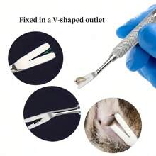 Herramienta de acero inoxidable para eliminar garrapatas - Cabeza en forma de V fácil de agarrar, sin residuos, portátil y duradera, adecuada para uso doméstico o de viaje, removedor de garrapatas, pinza de acero inoxidable para mascotas, tenedor para eliminar garrapatas de mascotas, herramienta repelente de mosquitos, herramienta ideal para el control de plagas de mascotas en verano