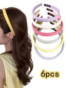 6 Stücke süße einfarbige und gestreifte Stoff Stirnbänder, mädchenhafter Stil Haarband für den Kopf, Alltagsverwendung, Gesichtsreinigung, Make-up, Lässig, Sport, Date, Party, Urlaub, Geburtstag, Valentinstag, Erntedankfest, vielseitiges Haaraccessoire Geschenk Haarreif
