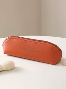 个性化雕刻 3D 名字仿皮铅笔盒化妆刷收纳袋耐用拉链袋，校园和办公桌必备配件，学生的理想礼物 - 彩色 - 查看 10