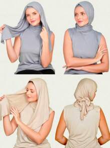 1 pièce Foulard triangulaire antidérapant et respirant pour femmes, bonnet de doublure de couleur unie décontracté, peut être utilisé comme bandeau de sport, confortable et frais pour un port quotidien