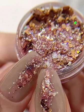 2 cajas de suministros de arte de uñas Y2K, lentejuelas mixtas de color champán, lentejuelas de estética de nicho, adecuadas para diseños de uñas sencillos, decoraciones de uñas