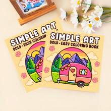 Arte simple: Libro para colorear para adultos y adolescentes, diseños audaces y sencillos, patrones minimalistas, perfecto para relajarse, 24 páginas dibujadas a mano para colorear, brindando una experiencia agradable de colorear, un regalo atento para amigos, familiares o seres queridos en vacaciones, cumpleaños u ocasiones especiales, vuelta al colegio, útiles escolares