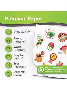 50 Sheets A4 Size Printable Vinyl Stickers - Matte White Waterproof Printable Sticker Paper For Inkjet And Laser Printers, Size 8.27" X 11.69" - White - View 5
