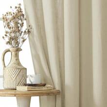 Sheer Curtains 84 Inches Long, White Curtains Living Room 2 Panels Set, Linen Curtains Window Privacy With Filtering (W52 X L84 Inch, Linen), Home Decor - 開心果殼 - 查看 5