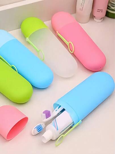 Toothbrush And Toothpaste Travel Container Box, Toothbrush Storage Box Holder, Portable Storage Box For Travel, Home, Camping
