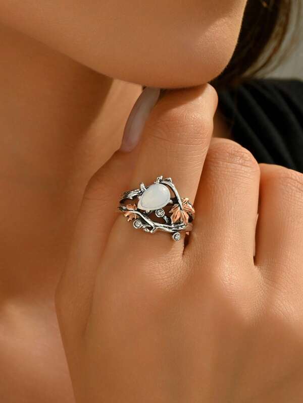 1 pièce Bague de fiançailles/mariage de style boho vintage créative et unique, convenant à un port quotidien et festif pour femmes, idée de cadeau