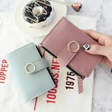 New Short Women Wallets Fashion Simple Cute Small Female Wallets PU Leather Card Holder Women's Purse For Women Wallet Mini Wallet Purse Wallet Small Wallet Cute Wallet