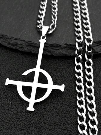 Ghost BC ללא שם תליון שרשרת לנשים גברים נירוסטה שחורה ר' בנד פאפא אמריטוס סמל שרשרת