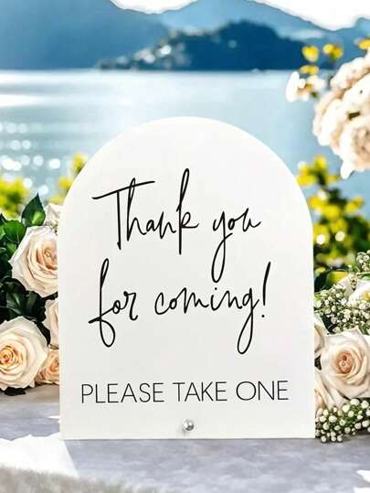 1pc Acrylic Wedding Sign, Acrylic Thank You Gift Signage For Events And Gatherings - Suitable For Wedding Reception And All Occasions, Wedding Gift Sign | Fun Wedding Decor | Elegant Script Font - Reusable Center Piece