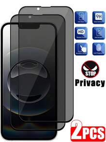 2 Stücke 9H Seidentextildruck Datenschutzglas, stoßfest und kratzfester Datenschutzbildschirmschutz kompatibel mit iPhone 16 Pro Max 15 14 13 12 11 Serie mit Randverstärkung, splittergeschützt, für Büro/Bahn Datenschutz Handyschutzfolie, Geschenk für Geburtstag, Familie, Freunde, Handyzubehör