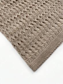 Đầm dài tay móc len khoét lưng gợi cảm phong cách Bohemian dành cho nữ, thích hợp mặc đi biển mùa xuân/hè. - Màu Khaki - Xem 10