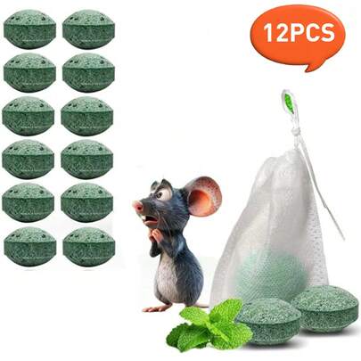 12pcs Pest Repellent Packs - Peppermint Oil & Moth Ball Formula, Repels Mice, Roaches, Spiders & Bugs, Effective & Hassle-Free For Home Use!