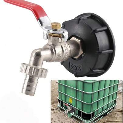 LEAPAIR 1 pezzo Rubinetto da giardino in lega di zinco, accessorio per contenitori IBC, rubinetto per lavatrice, rubinetto da giardinaggio, adattatore connettore per serbatoio d acqua IBC, per irrigazione di giardini e piante