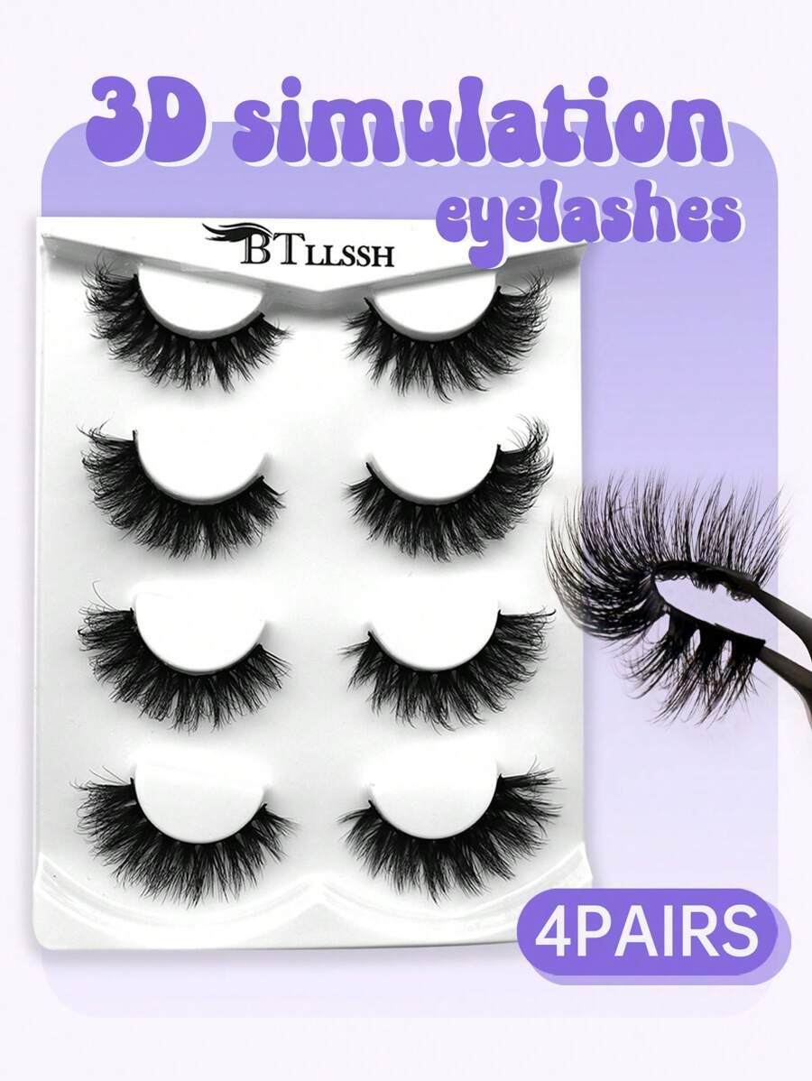 4pairs Cat Eye False Eyelashes