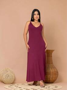 Long Dress All-Over Print Sexy Mesh Split Side Slit Dress Birthday Party Formal And Evening Casual - Màu Đỏ Sâu - Xem 5