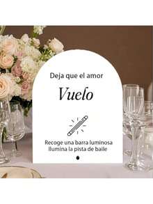 亚克力“让爱发光”标志、荧光棒婚礼标志、舞池荧光棒标志、拿起荧光棒标志、用于学校用品、返校 - 白色 - 查看 2