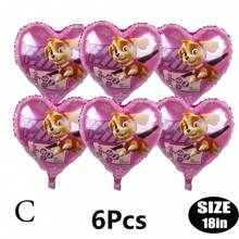 Paw Patrol Offiziell genehmigter 6er-Pack PAW Patrol Brave Adventure Suche und Rettung Hunde Thema Geburtstags Party Deko Ballon Set, 18 Zoll süßer Stadt Rettungshund Muster runder Aluminiumfolie Ballon Set, verschiedene Styles wählbar, Geburtstagsparty Wanddekoration, perfekt für Geburtstag Zeremonien Partywand Deko, Ballon Kombinations Dekorations Zubehör