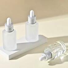 1pc 30ML Transparent Glass Dropper Refillable Essential Oil/Serum Bottle, Empty Cosmetics Bottle For DIY Samples Back To School