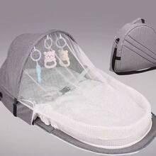 Portable Outdoor Travel Crib, Foldable Compressed Baby Bed, Infant Isolation Bassinet For Newborn Babies - Multicolor - View 5