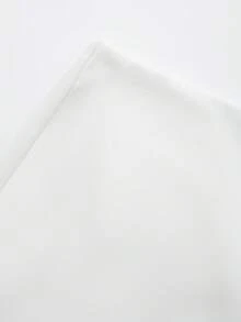 تنورة بيضاء عديمة التناظر ذات لون واحد، طراز بسيط مناسب للصيف، للنساء