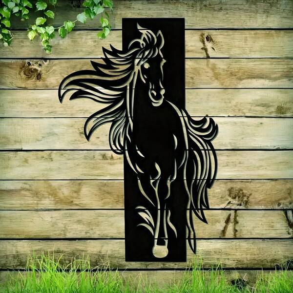 CIF BUY Decorazione da parete in metallo a forma di cavallo "Spirito Libero" - Decorazione animale moderna per il soggiorno, un regalo di benvenuto unico, ideale per la decorazione della casa moderna, decorazione domestica, decorazione della stanza, decorazione della camera da letto, decorazione del bagno, impermeabile, antimacchia, durevole, decorazione da parete