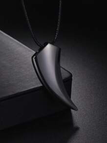 1 Pc Punk Hip Hop Stainless Steel Crescent Tooth Spike Pendant Necklace Men Women Fashion Wolf Tooth Chain Necklace Jewelry