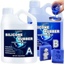 Kit de Silicone Azul Profundo 946ml | Borracha de Cura Rápida de 30 Minutos para Fundição de Resina, Moldes para Velas e Sabonetes | Fórmula Suave para a Pele e com Baixo Odor | Cor Vibrante, Proporção de Mistura 1:1