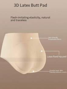 Ladies' Fake Butt Lifting Bikini Briefs; Peach Butt Silicone Butt Pad; Breathable Butt Enhancer Butt Lift And Butt Tuck Gadget - Apricot - View 4