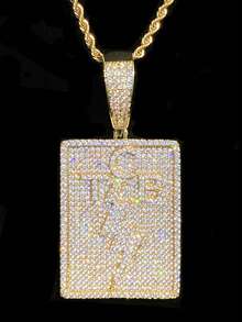 1 Piece Iced Out Talk Business Necklace Pendant For Men Rapper Gold Plated Hip Hop Jewelry